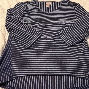 Chico's Navy and White Striped Top